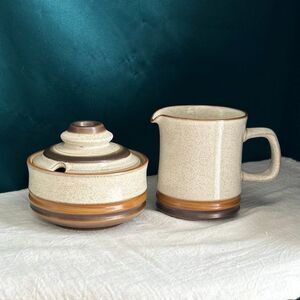 Denby-Langley Potter's Wheel Sugar Creamer Speckled Stoneware